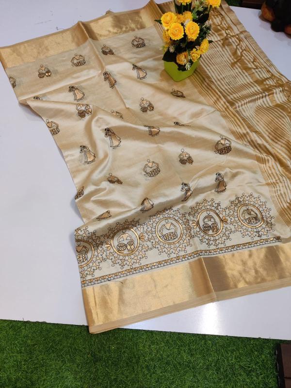 Malhar tusser-vol-4 tusser silk surat textile market wholesale saree  - wholesale export